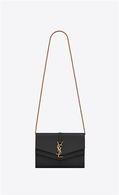 sulpice chain wallet in smooth leather ysl aus